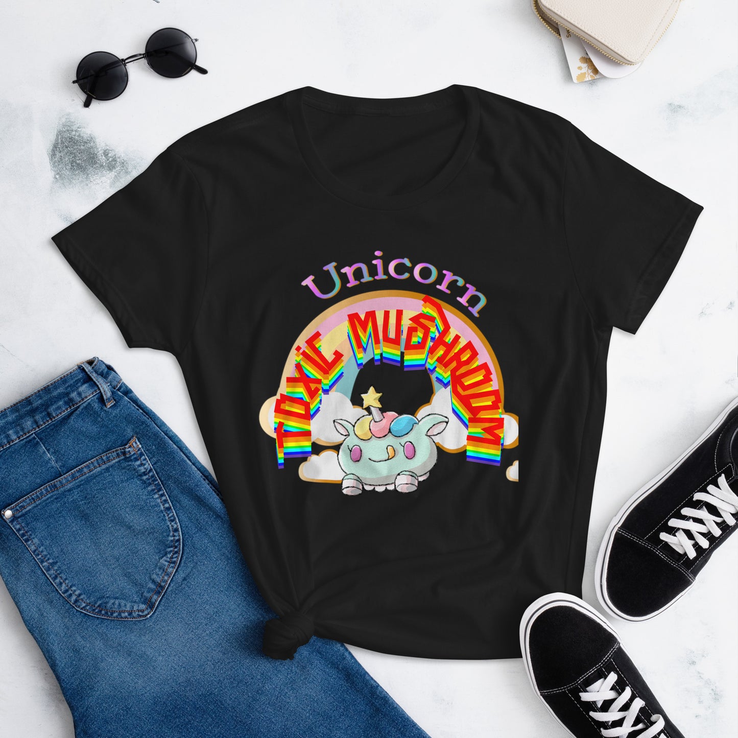 Unicorn Ray  Rainbow Toxic Tee